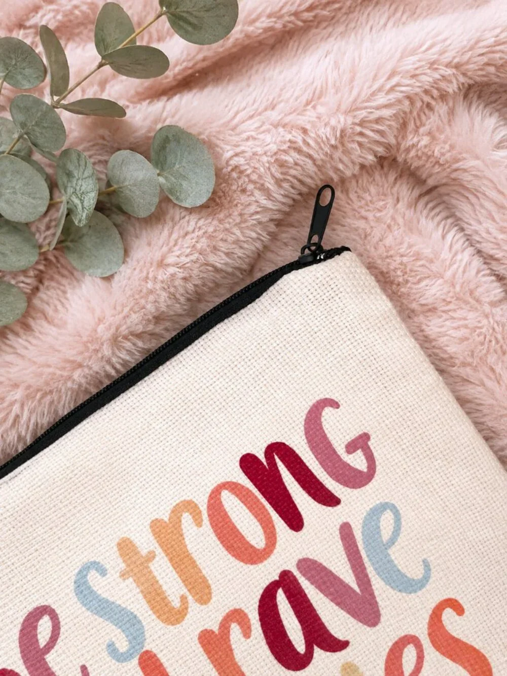 Be Strong Be Brave Be Fearless Pouch Joshua 1:9 Inspirational Christian Gift NWT